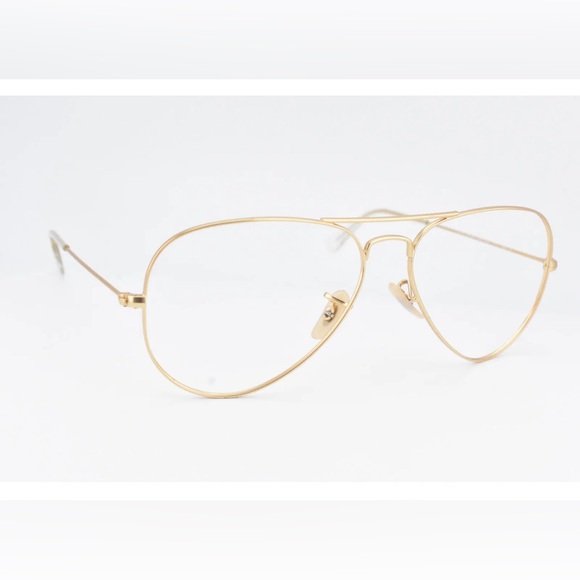 Ray-Ban Aviator Matte Gold Frame Clear Sunglasses 58-14 - Picture 14 of 14